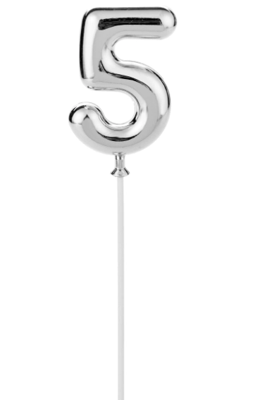 Topo De Bolo Prateado N5