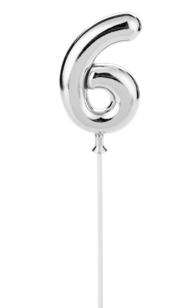 Topo De Bolo Prateado N6