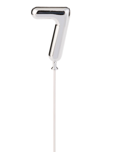 Topo De Bolo Prateado N7