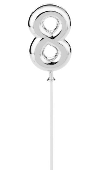 Topo De Bolo Prateado N8