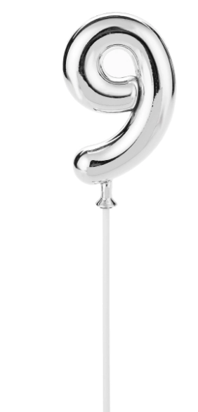Topo De Bolo Prateado N9