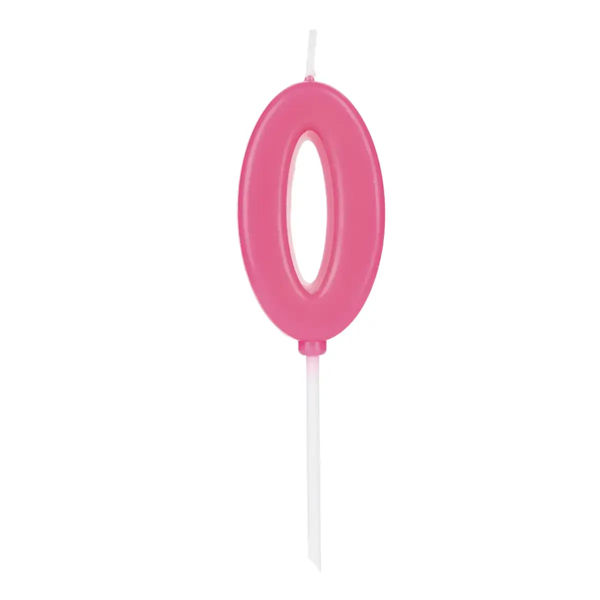 Vela Silver Rosa Número 0
