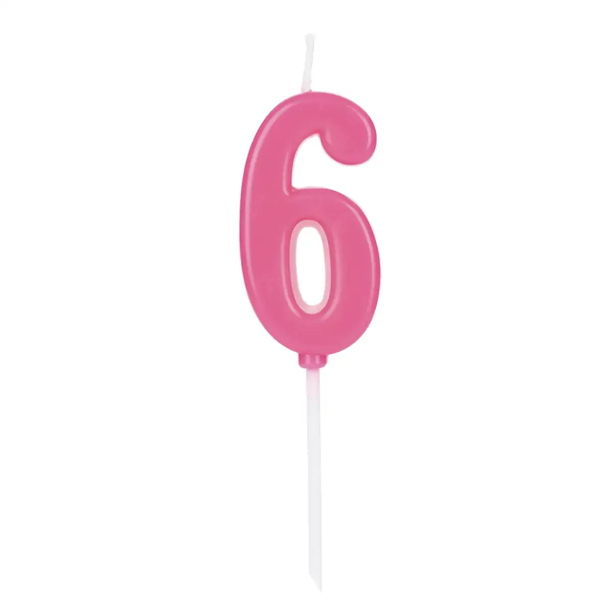 Vela Silver Rosa Número 6