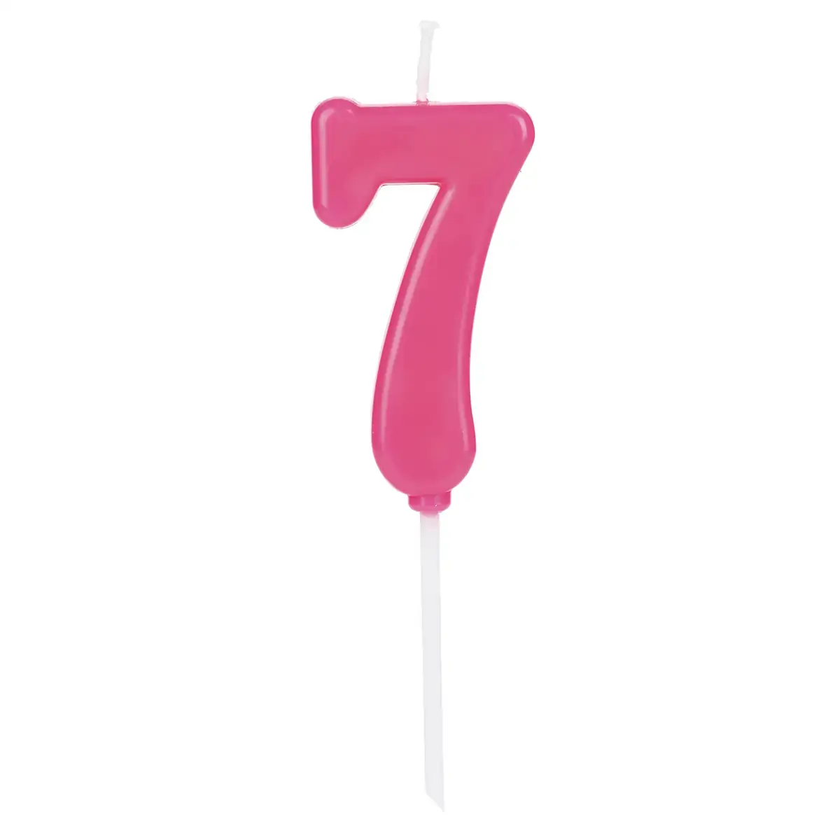 Vela Silver Rosa Número 7