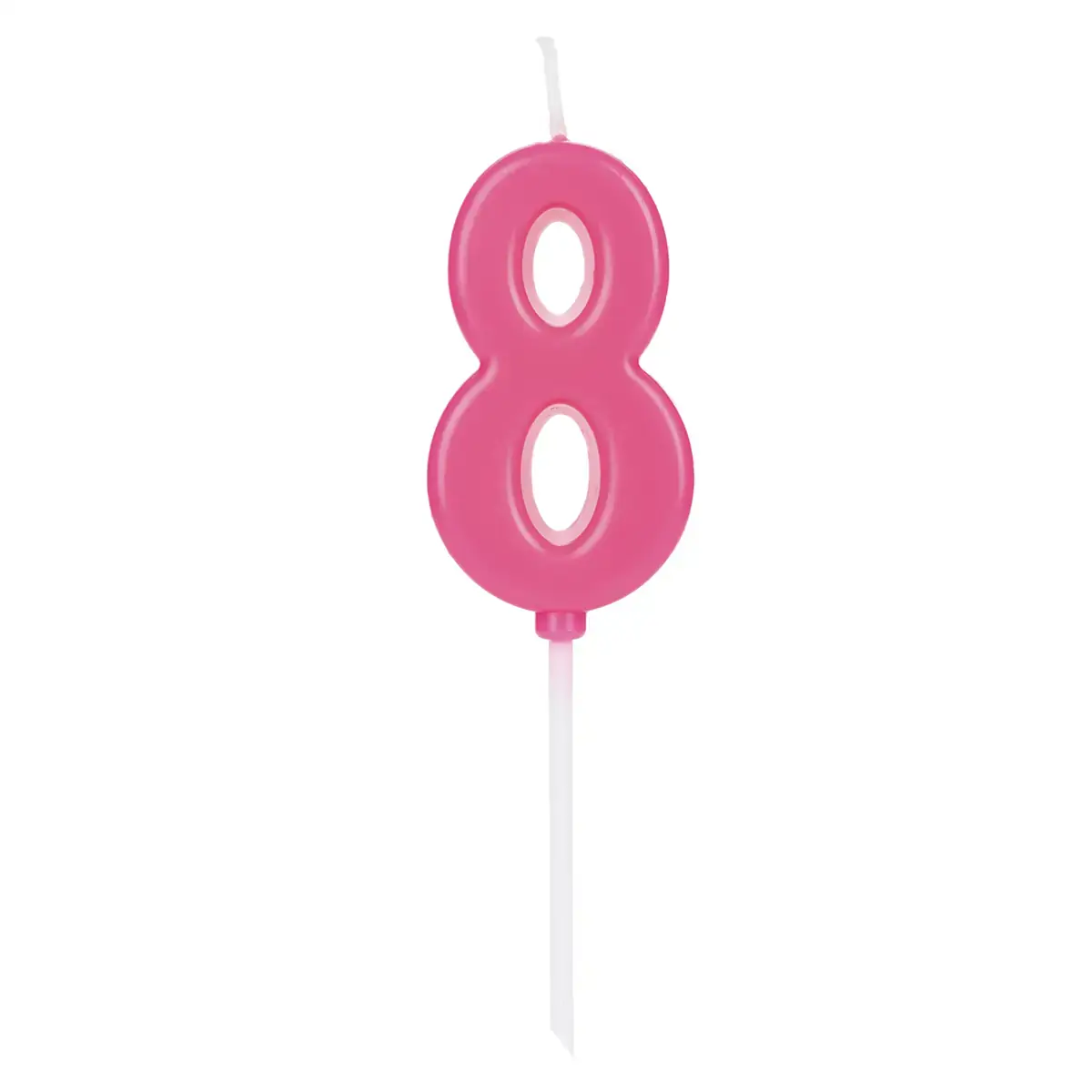 Vela Silver Rosa Número 8