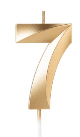 Vela Design Dourada Numero 7 Cod Vad07