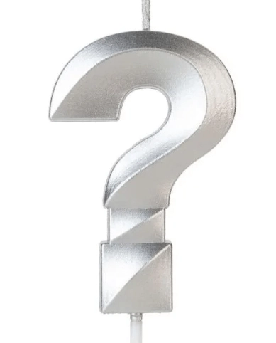 Vela Design Prata Numero Interrogacao