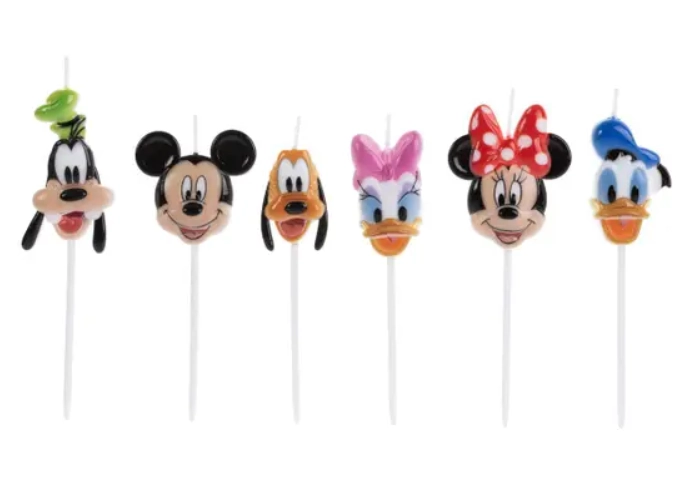 Vela Turma Mickey Colorida C/6 Ref.dv031 Silver