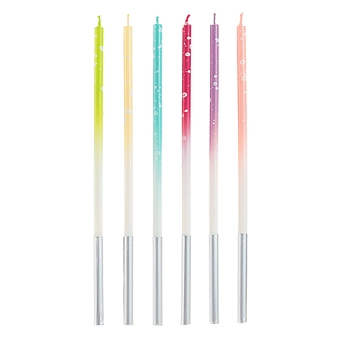 Vela Palito Gigante Degrade Arco Iris 15cm C/6