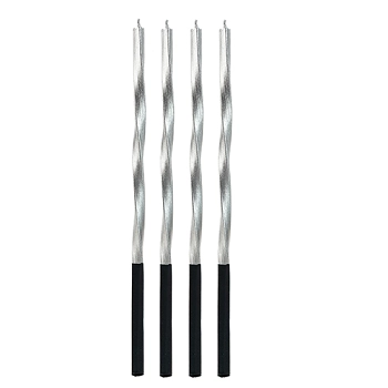 Vela Metal Torcida Prata 15cm