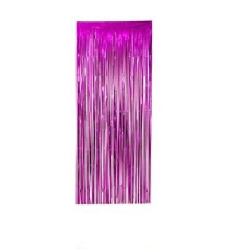 Cortina Metalizada Rosa 100x200cm Silver Plastic