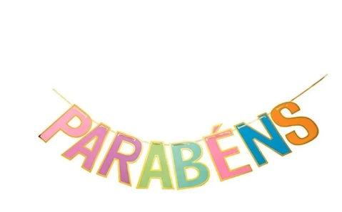 Faixa Parabens Color Silver Plastic