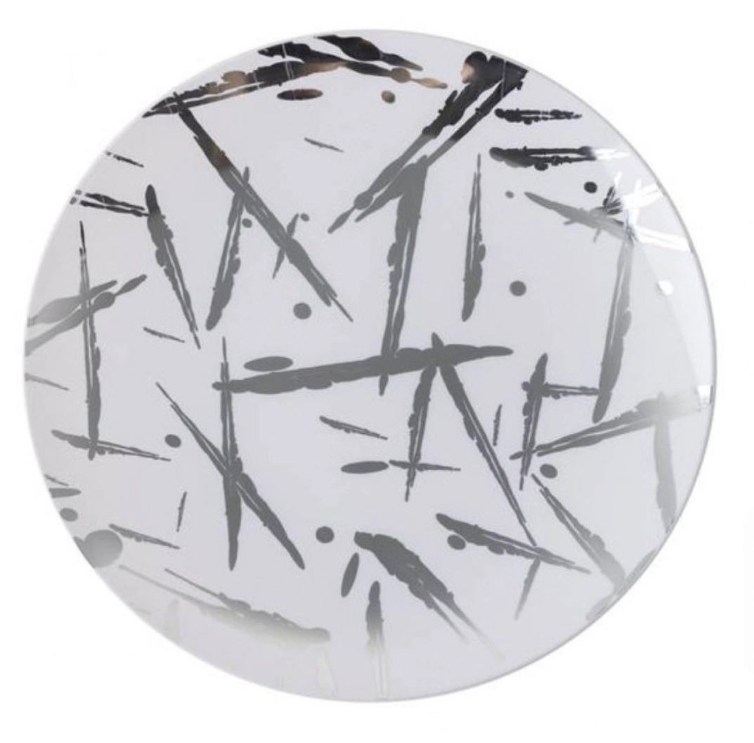 Prato Ref Brc Estampa Pta 6un B0933 Silver Plastic