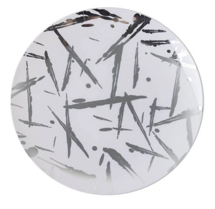 Prato Sobr Brc Estampa Pta 6un B0934 Silver Plastic