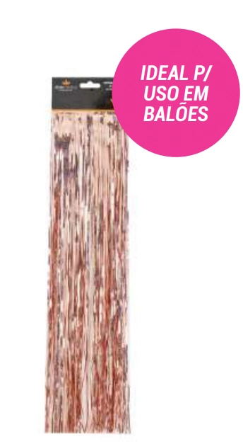 Cortina Metalizada C/ Glitter Rose Gold 25x50 Cm