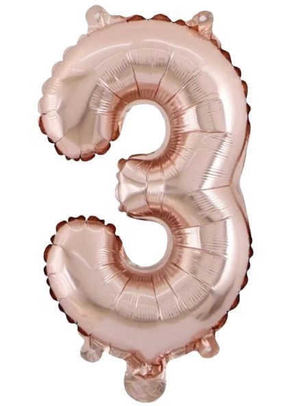 Balao Metal C.canudo Numero 3 Rose Gold 16pol Refqpo03 Silver Plastic