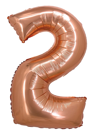 Balao Metal Numero 2 Rose Gold 34pol Refqmo02 Silver Plastic