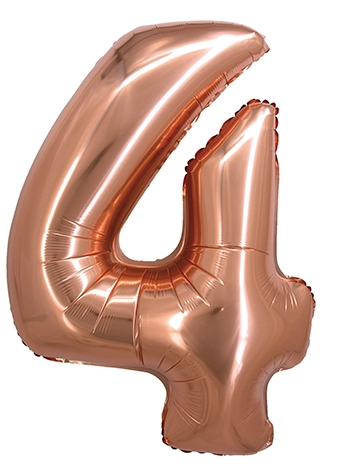 Balao Metal Numero 4 Rose Gold 34pol Refqmo04 Silver Plastic