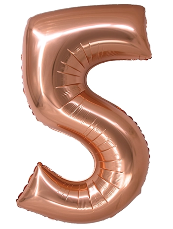 Balao Metal Numero 5 Rose Gold 34pol Refqmo05 Silver Plastic