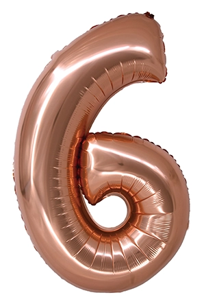 Balao Metal Numero 6 Rose Gold 34pol Refqmo06 Silver Plastic