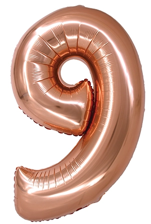 Balao Metal Numero 9 Rose Gold 34pol Refqmo09 Silver Plastic