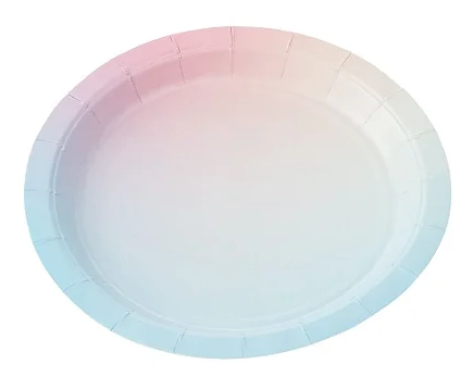 Prato Papel Degrade Azul E Rosa
