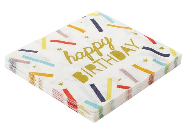 Guard Estamp Happy Birthday Fd 20un 32cmx32cm Gp33152 Silver Plastic