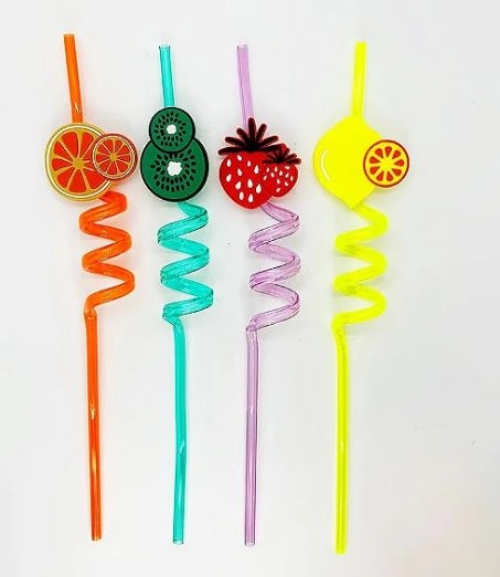 Canudo Frutas 4un Ha394 Silver Festas