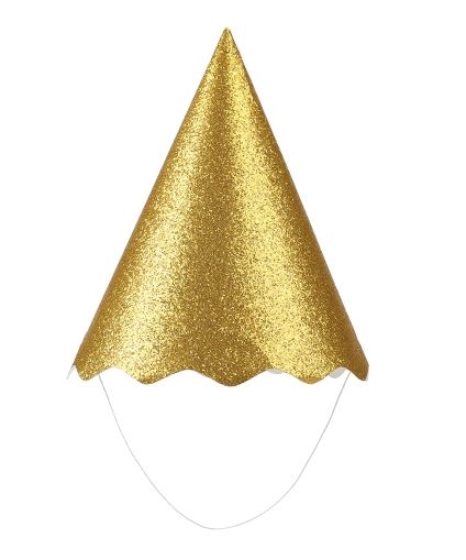 Chapeu Papel Metal Dourado 8un Refmh010 Silver Plastic