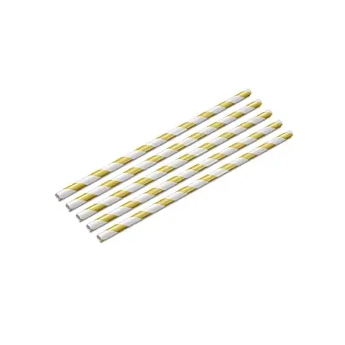 Canudo Papel Silver Plastic 12un. List.amarelo