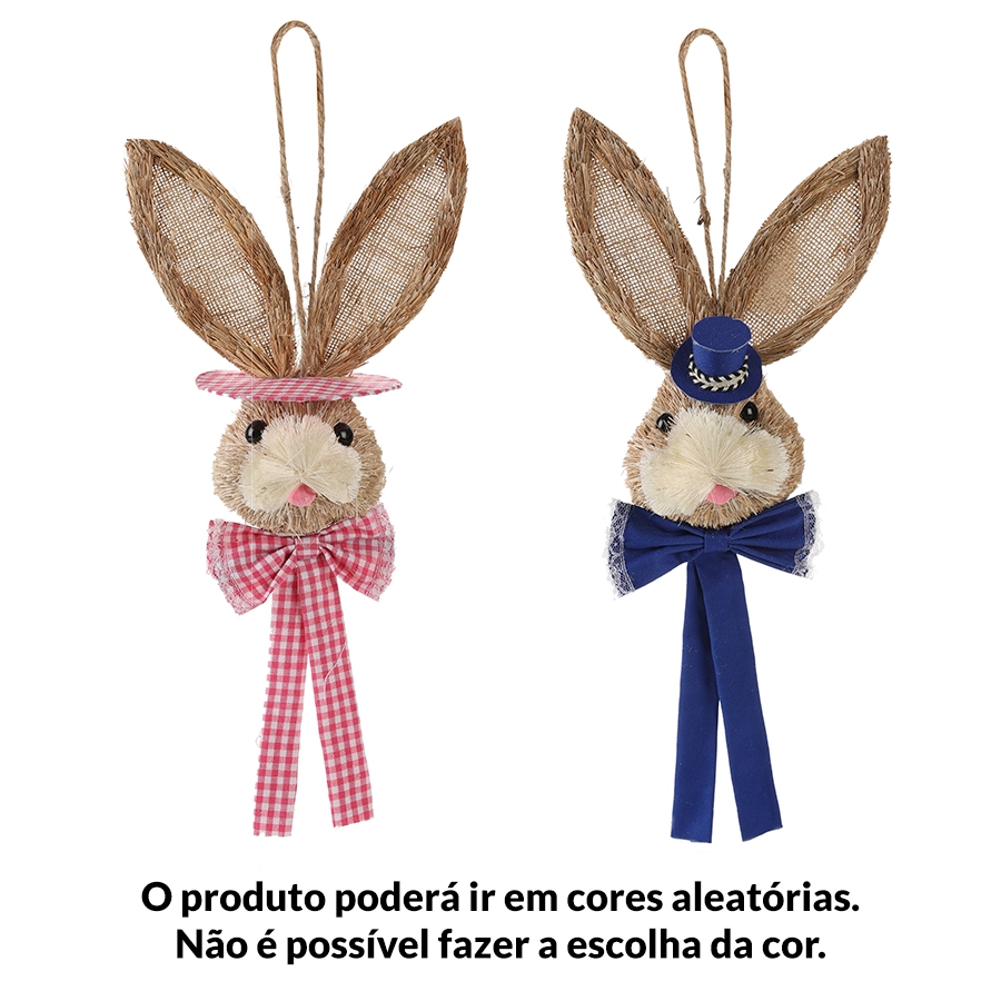 Enfeite Pasc Carinha Coelh Sort 35cm Hp024 Silverplastic