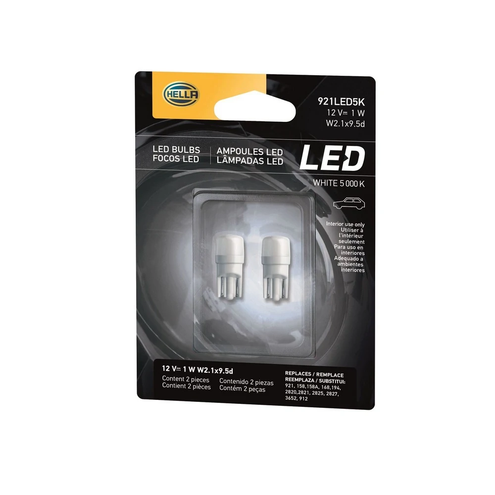 Lâmpada Led Esmagada Led 921 12V 1W 2.1X9.5D 5000K - HELLA 921LED5K
