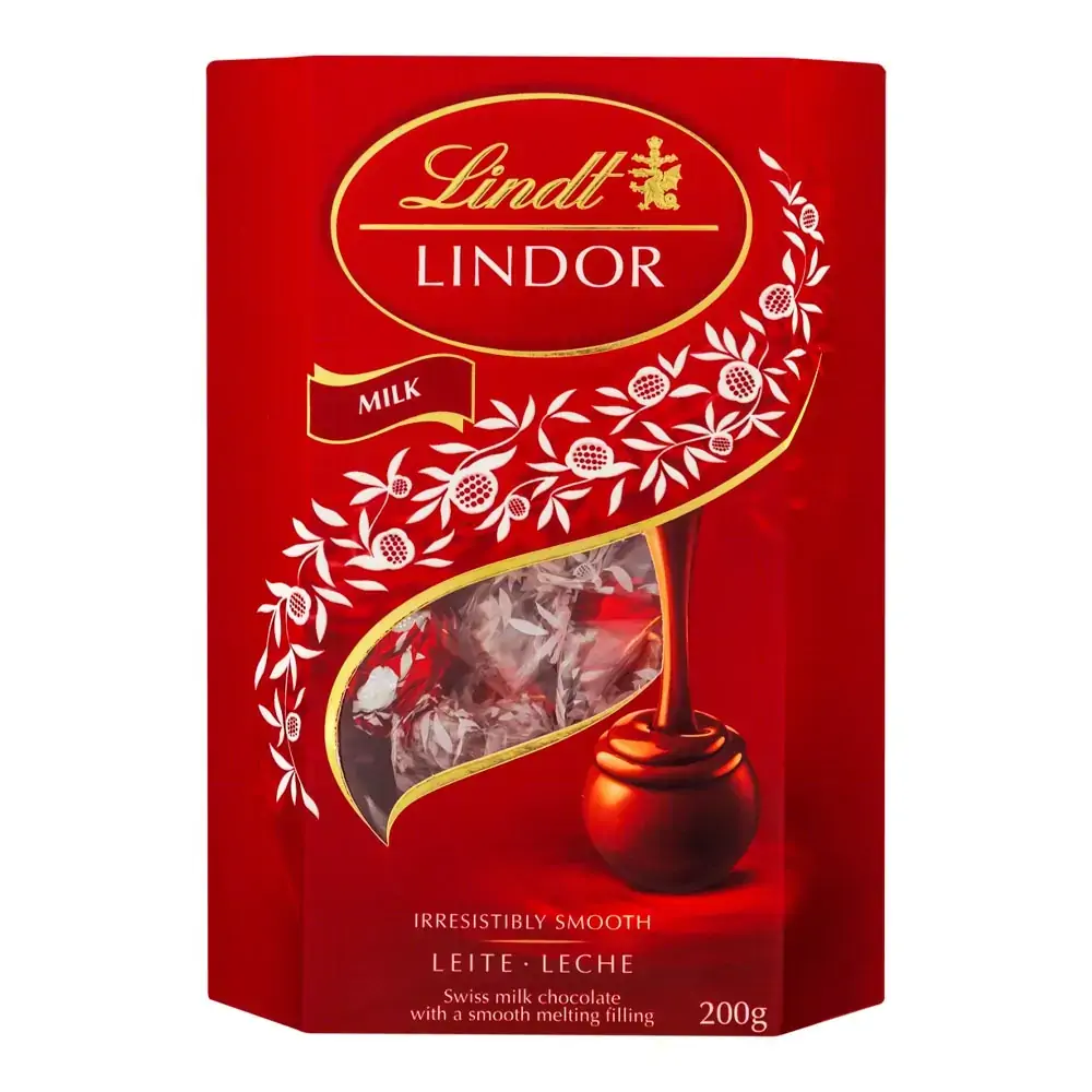 Caixa de Bombons Chocolate Lindt Lindor Ao Leite 200g Com 16 unidades
