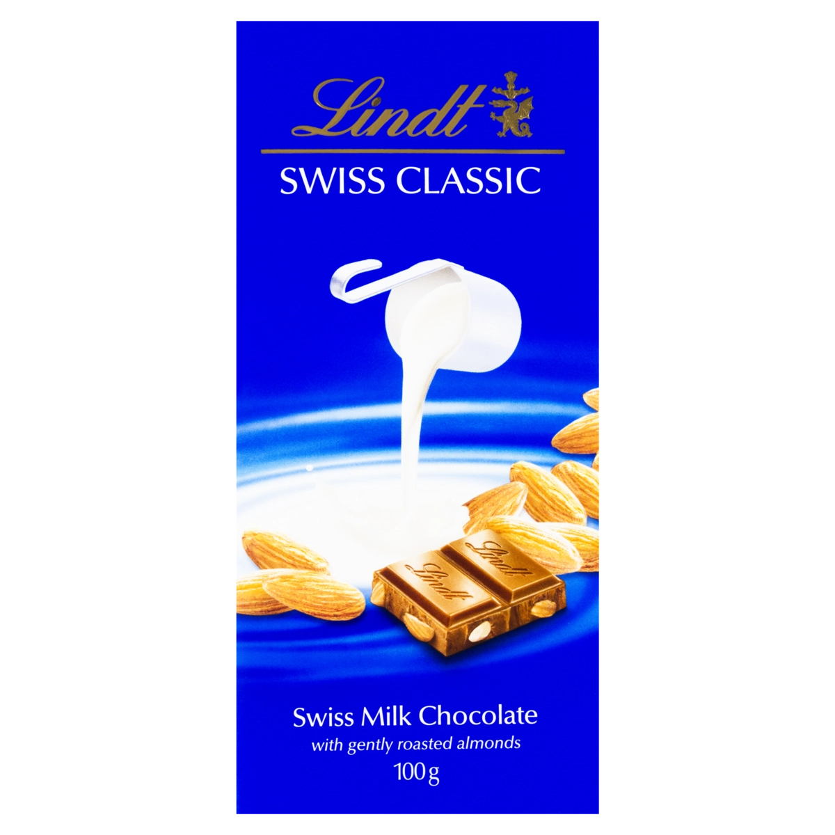 Chocolate Suíço Ao Leite Com Amêndoas Inteiras Lindt Swiss Classic Cartucho 100g
