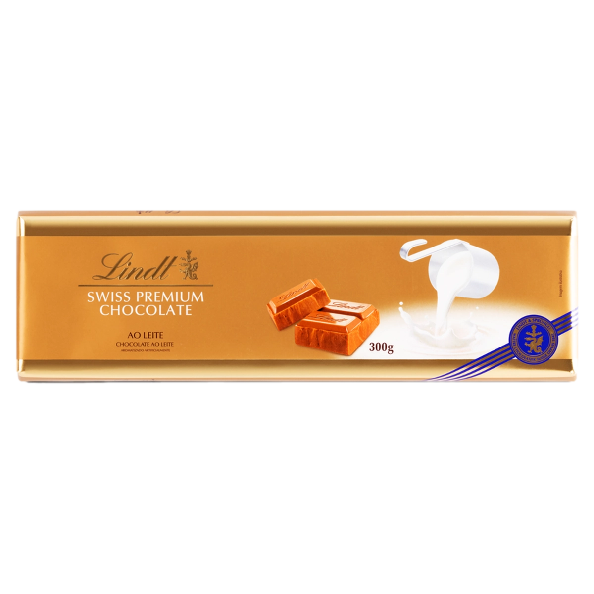 Chocolate Suíço ao Leite LINDT Gold Milk Barra 300g