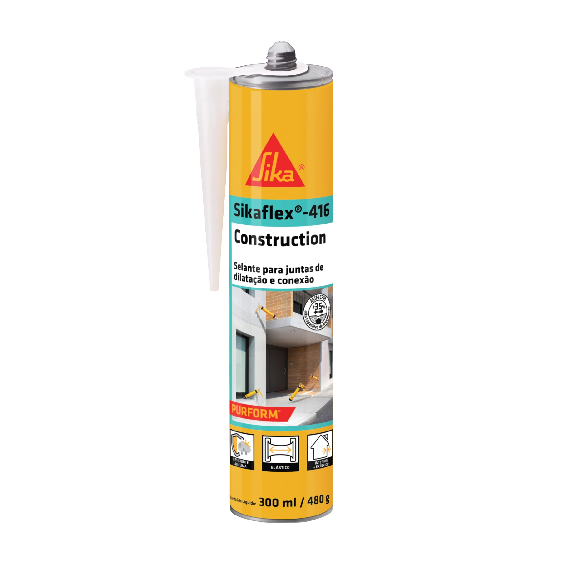 Selante PU 35 Cinza 480g Sikaflex 416 Construction Sika