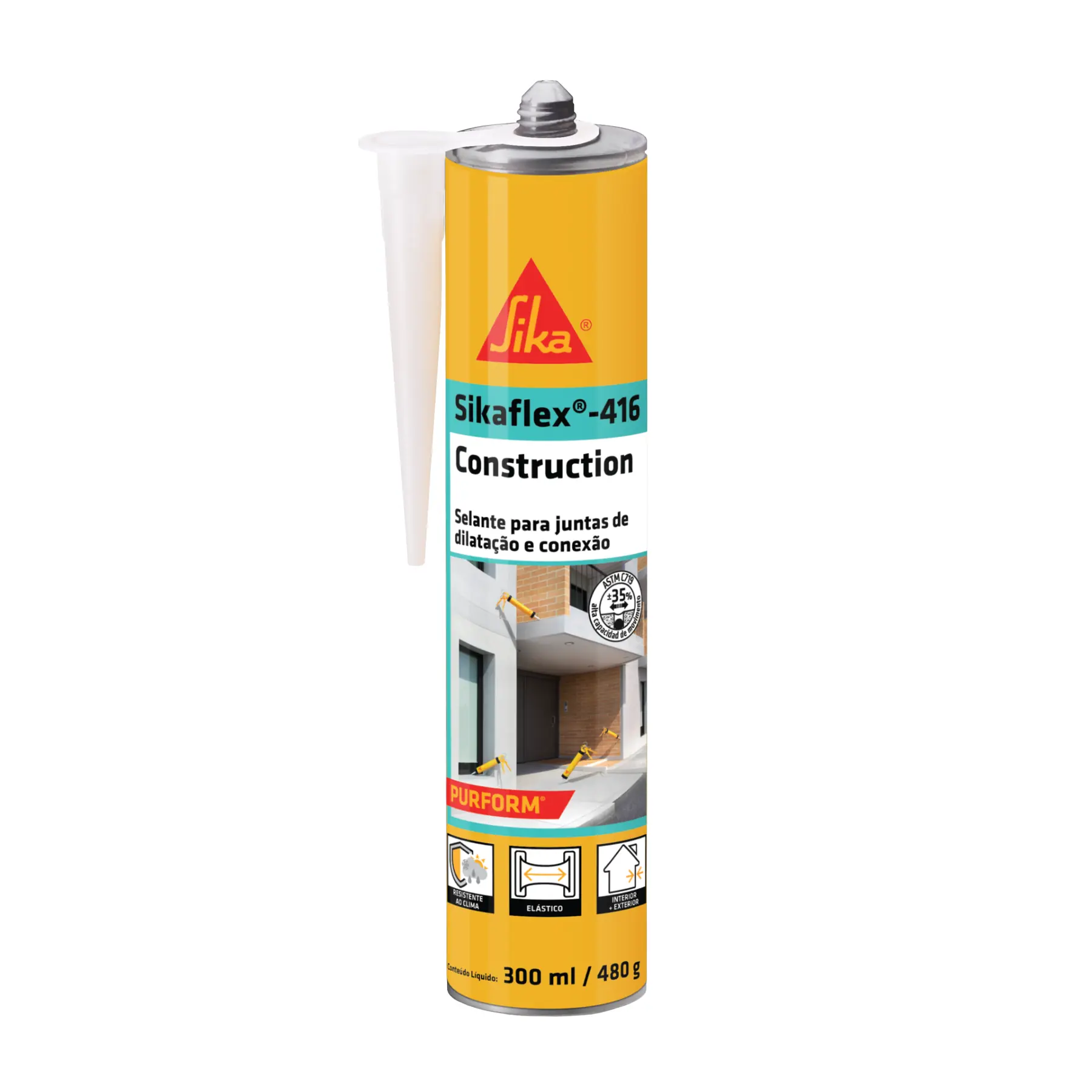 Selante PU 35 Branco 480g Sikaflex 416 Construction Sika