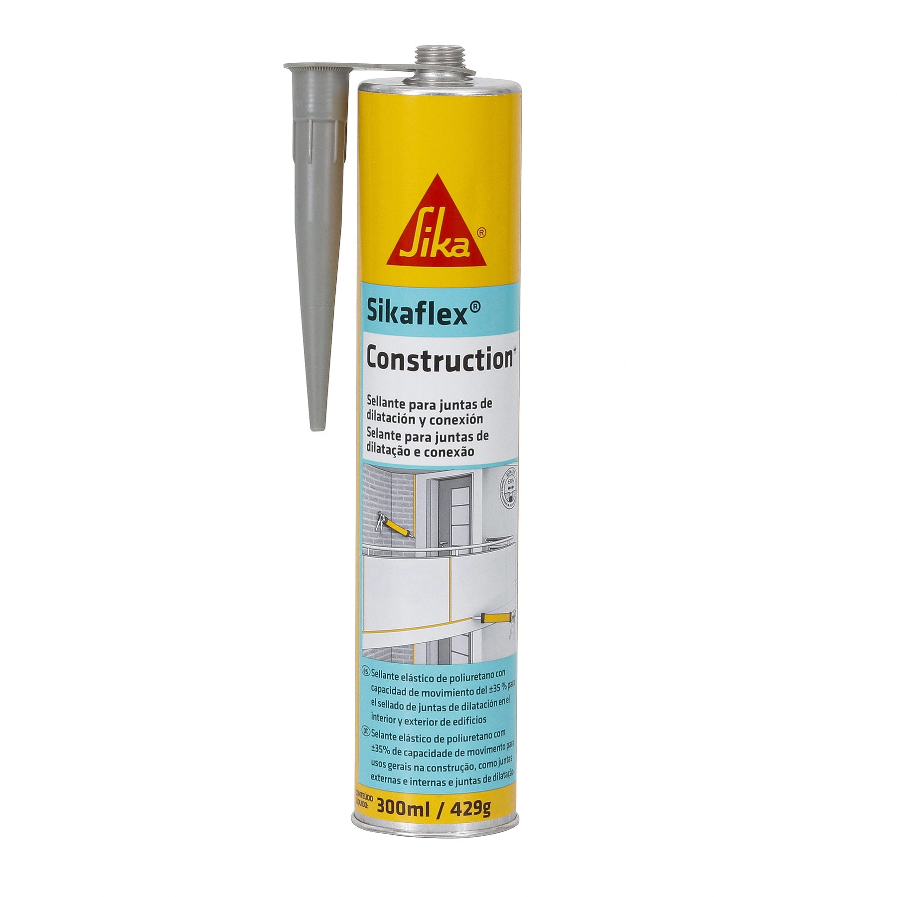 Selante PU Adesivo Impermeabilizante Sika Sikaflex Construction 300ml Cinza
