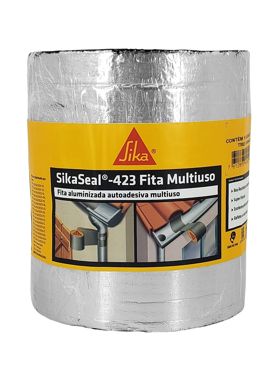 Manta Fita Asfáltica Autoadesiva Aluminizada Sikaseal-423 15cm X 10 Metros