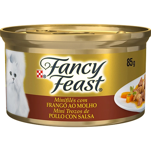 Minifilés Para Gatos Adultos Frango Ao Molho Fancy Feast Lata 85g