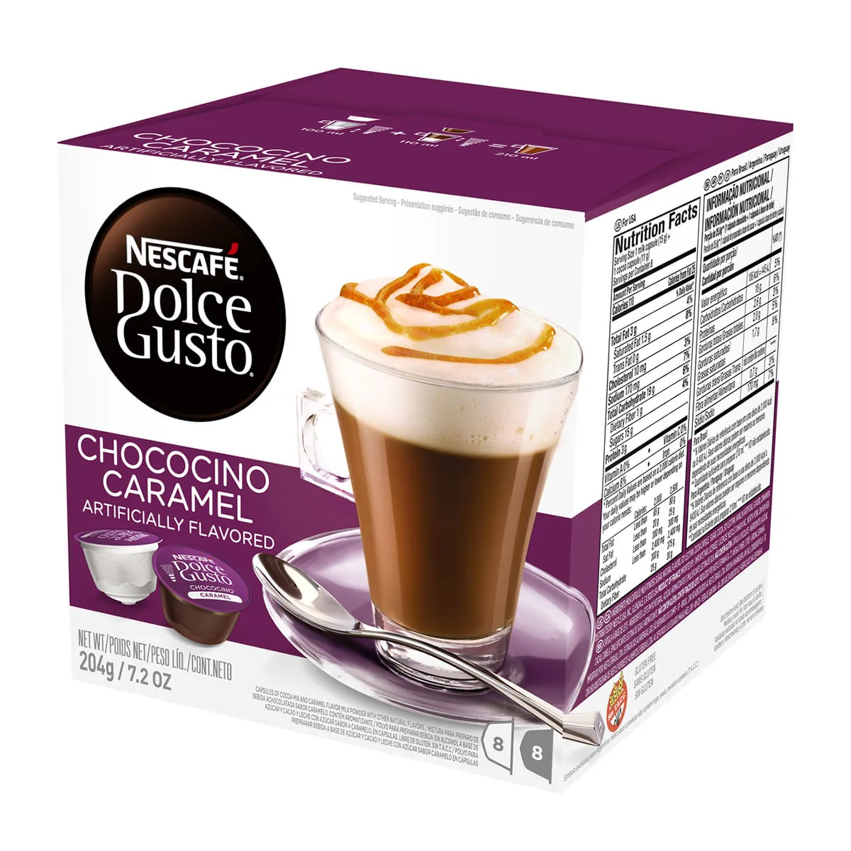 Cappuccino sabor Chocolate e Caramelo Nescafé 204g