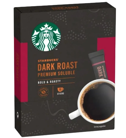 Café Solúvel Starbucks Dark Roast Premium Soluble Caixa 23g 10 Unidades