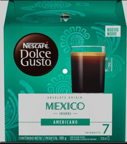 Café em Cápsula Grande México Nescafé Dolce Gusto Absolute Origin Caixa 108g 12 Unidades