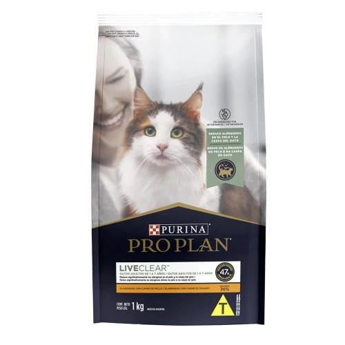 Ração Seca Com Frango Para Gatos Adultos Liveclear Pro Plan