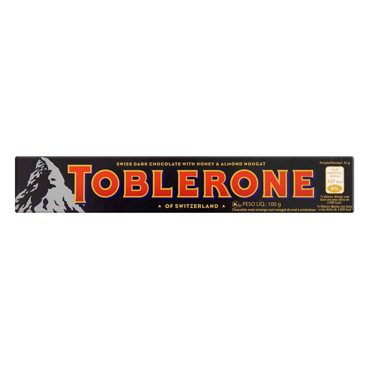 Chocolate Meio Amargo Nougat De Mel E Amêndoas Toblerone Caixa 100g
