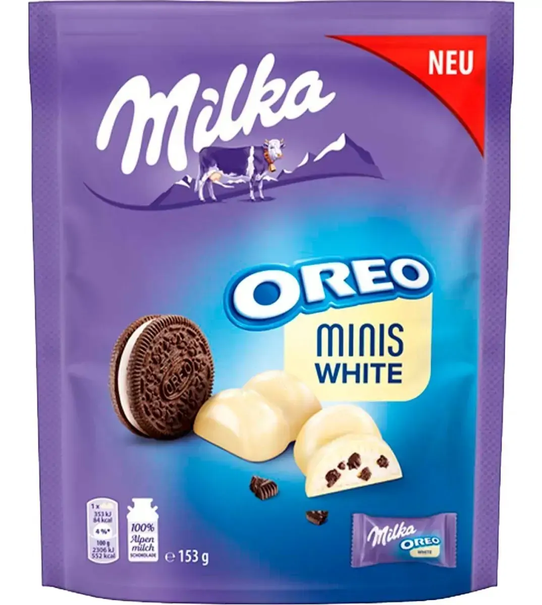 Mini Biscoito Oreo Branco Milka 153g