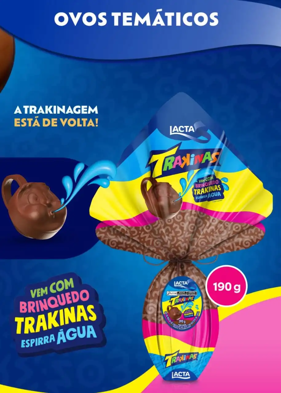 Ovo De Páscoa Ao Leite Trakinas Lacta 190g Vem Com Jogo Da Memória