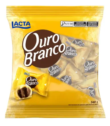 Bombom Wafer Lacta Ouro Branco Pacote 540g