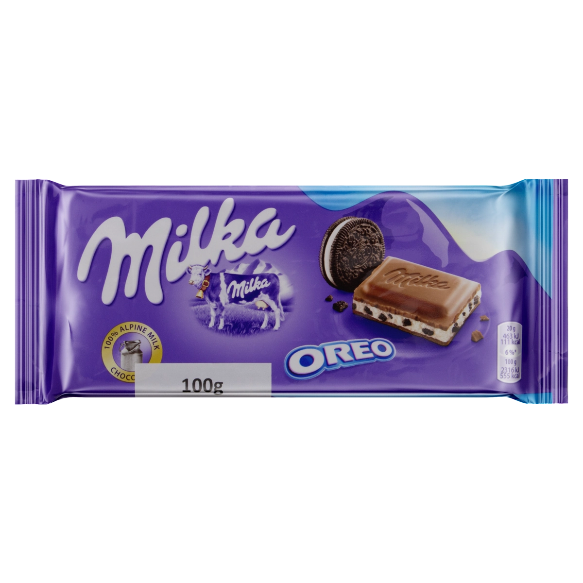 Chocolate Ao Leite Com Pedaços De Biscoito E Recheio De Creme De Leite Milka Oreo Pacote 100g