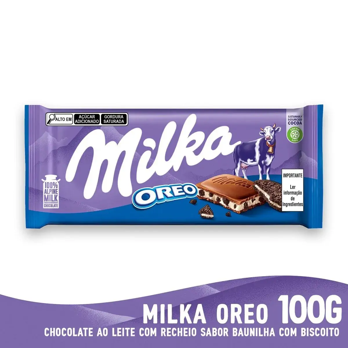 Tablete De Chocolate Oreo Biscoito 100g Milka